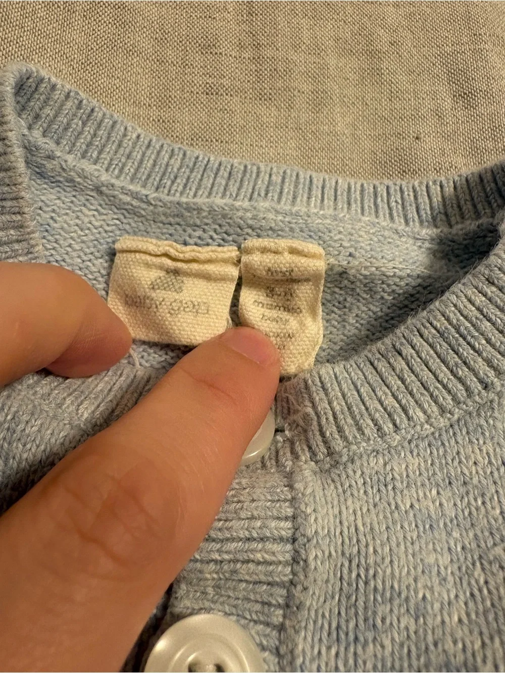 Baby Gap 3-6M Light Blue One-Piece Romper Jumpsuit Sweater